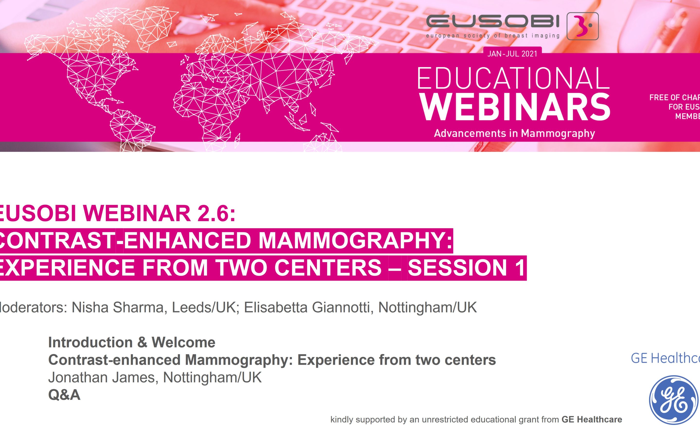 2.6 / Contrast-enhanced Mammography: Experience from two centers (Session 1)