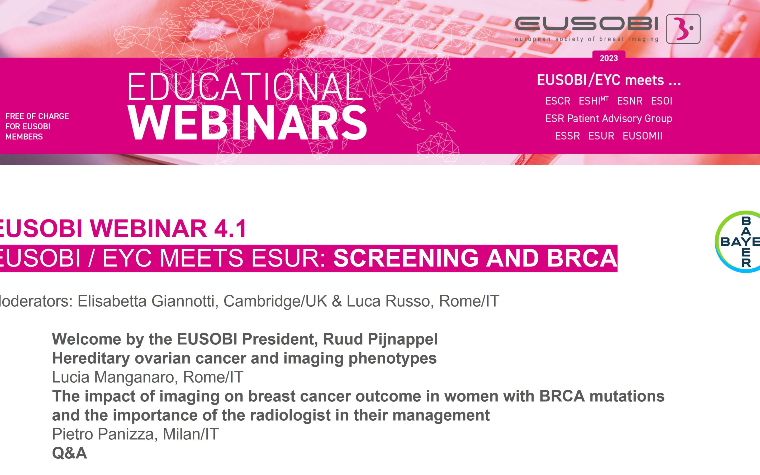 4.1 / …meets ESUR: Screening and BRCA