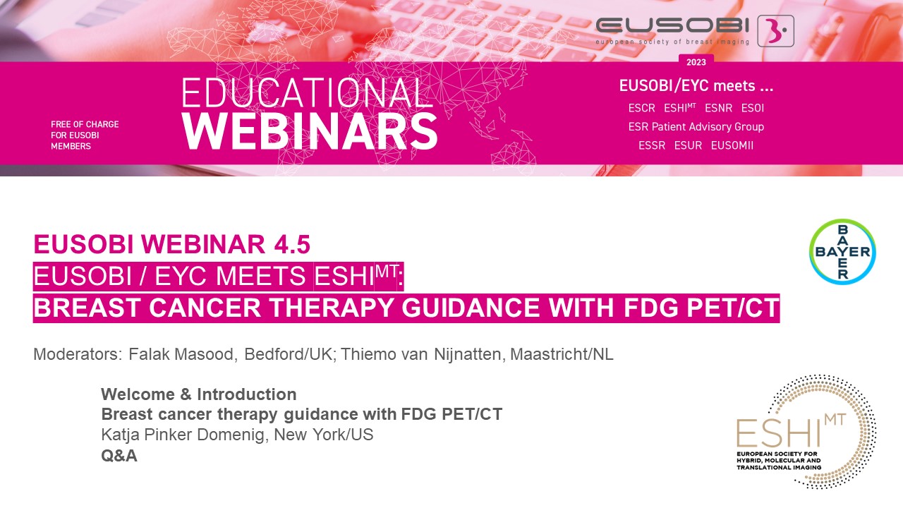 4.5 / …meets ESHI-MT: Breast cancer therapy guidance with FDG PET/CT