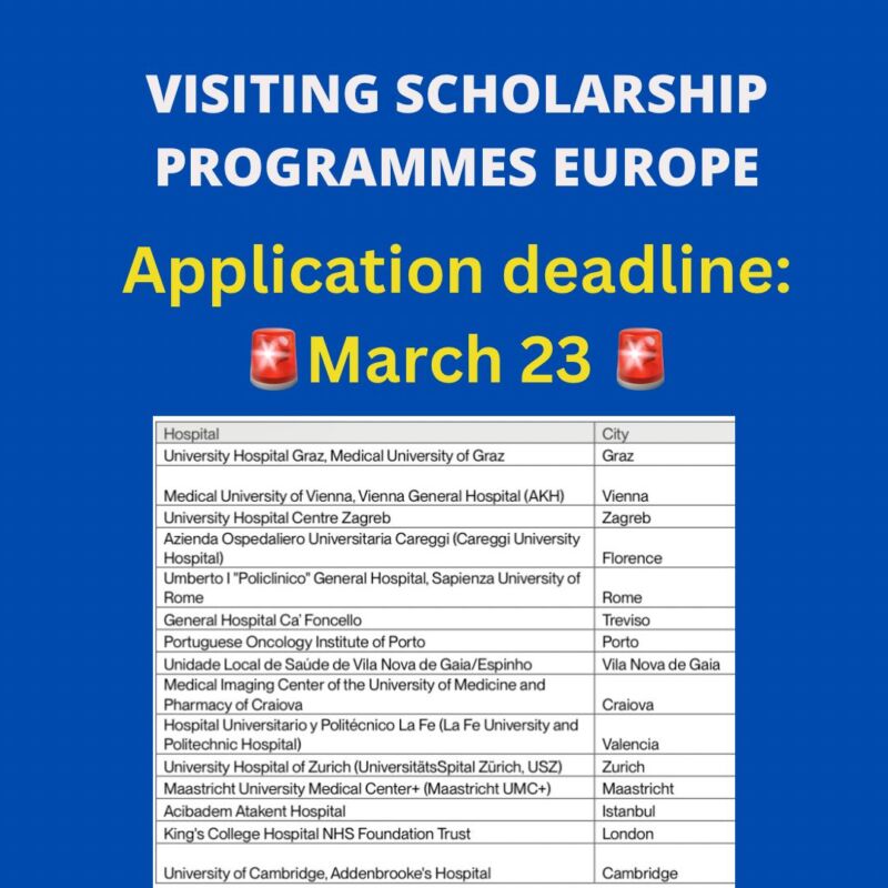 Image for the Tweet beginning: 🌍 ESOR Visiting Scholarship (Europe)
Short-term